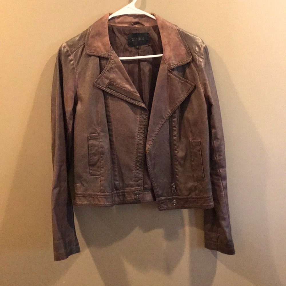 Brown faux leather jacket. Lightweight, barely worn